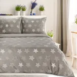 Flanelové povlečení STARS béžová 1x 220x200 cm, 2x povlak 70x80 cm MyBestHome