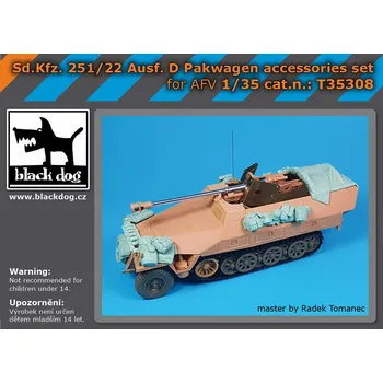 Plastikový model Blackdog 1/35 Sd.Kfz 251/22 Ausf D Pakwagen accessories set (for AFV)