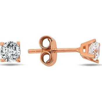 Náušnice Lillian Vassago Zlaté náušnice zdobené zirkonem 4 mm, na puzetu LLV98-GER162P Barva zlata: Růžová