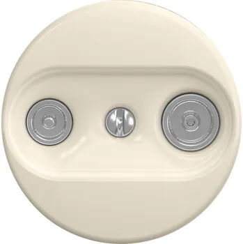 Elektrická zásuvka Kliklap - Retro účastnická zásuvka TV+R (koncová) bez rámečku béžová