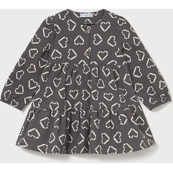 Dívčí oblečení Šaty s dlouhým rukávem Srdíčka šedé BABY Mayoral velikost: 92