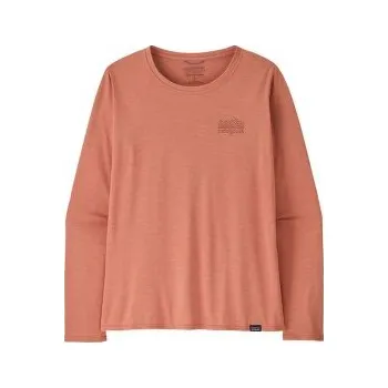 Dámské tričko Patagonia L/S Cap Cool Daily Graphic Shirt Women Strataspire: Moment Pink X-Dye oranžová M