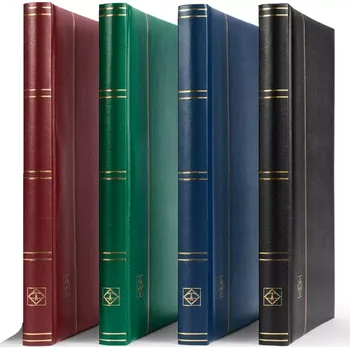 Poštovní známka Leuchtturm Zás. COMFORT - A4, vat. desky, černé listy, 32 str., pergamen. mezilisty Modrá