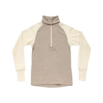 Dámské tričko Devold Expedition Merino Silk Zip Women 000B OFFWHITE/STONE béžová XS