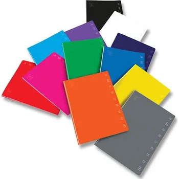 Sešit Školní sešit Pigna Monocromo A4, linkovaný, 40 listů, mix barev