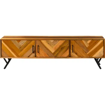 Televizní stolek TV Stolek z recyklovaného dřeva 200x40x56 přírodní lakovaná AVIGNON