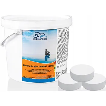 Bazénová chemie Chlorové Multifunkční Tablety Velké do bazénu, Vířivky a Spa Chemoform 200g 5kg