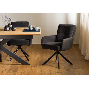 Otočná židle 57x67x87 tmavě šedá / šedá FABIAN