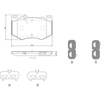 Brzdová destička Sada brzdových destiček, kotoučová brzda BREMBO P 50 166