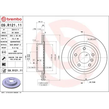 Brzdový kotouč Brzdový kotouč BREMBO 09.R121.11