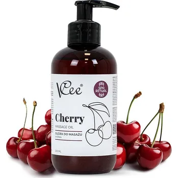 Masážní přípravek VCee přírodní veganský masážní olej 200 ml třešeň