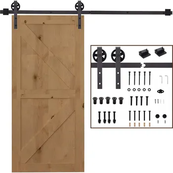 Dveřní kování Sada kování pro posuvné dveře 183 cm | tmavě hnědá