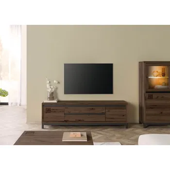 Televizní stolek TV stolek buk srdcovka 190x40x56 tabáková hnědá olejovaná TIROL II.