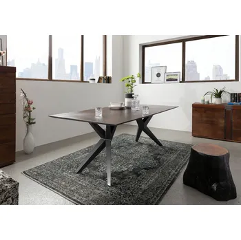 Jídelní stůl SWISS EDGE Jídelní stůl akácie 160x90x76, hnědý, lakovaný Nohy antracitový lesk