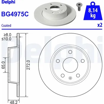 Brzdový kotouč Brzdový kotouč DELPHI BG4975C