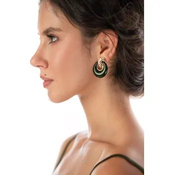 Náušnice Dámské náušnice KAMAU Lahvově zelená uni