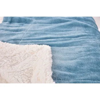 deka LAGOON DREAM | dvouvrstvá luxusní přikrývka 150 × 200 cm | LAGOON VELVET & hebká imitace beránka | modrá Dedra