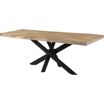 Jídelní stůl Jídelní stůl mango 180x90x79 béžový lak / nohy Mikado antracit matný METALL 5