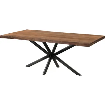 Jídelní stůl Jídelní stůl palisandr 220x100x76 šedý mořený / křížový rám antracit matný METALL 5