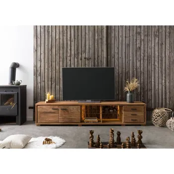 Televizní stolek TV Stolek akácie 235x40x47 přírodní lak BARK