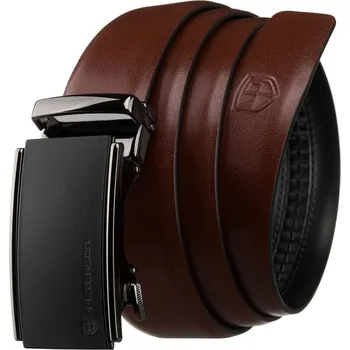 Opasek Peterson Pánský tmavě hnědý kožený opasek s automatickou přezkou PTN A017 Velikost: 85