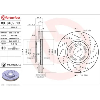 Brzdový kotouč Brzdový kotouč BREMBO 09.8402.1X