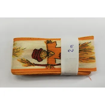 Stuha Látková stuha s drátkem 40mm - strašák - balení 2m