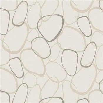 Tapeta Vliesové tapety na zeď oválky hnědo-krémové s třpytkami