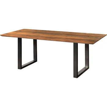 Jídelní stůl Jídelní stůl z akácie 260x100x76 prírodný lak / epoxidová čierna, nohy v tvare U antracitová lesklá EPOXY