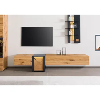 Televizní stolek TV stolek divoký dub 200x52x52 přírodní lakovaná / olejovaná INNSBRUCK