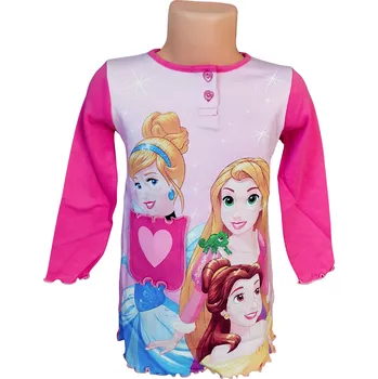 Dívčí pyžamo Sun City Dívčí noční košile PRINCEZNY s kapsičkou dlouhý rukáv růžová Barva: Růžová tmavá, Velikost: 98