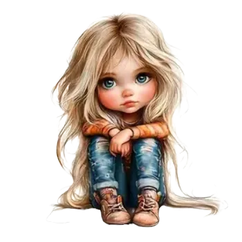 Nažehlovací obrázek - sedící děvčátko VI (dva rozměry), Velikost: Velký