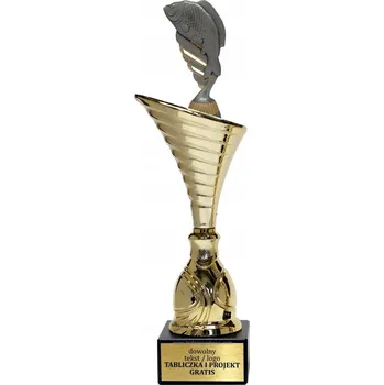 Zlatý pohár soška Rybaření 34 cm + štítek GRAVÍROVÁNÍ DÁREK