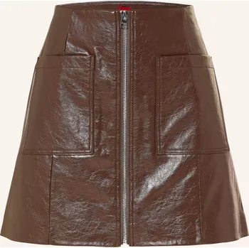 Dámská sukně Hugo Dámská Sukně Ralitte V Koženém Vzhledu, tmavě hnědá, 42
