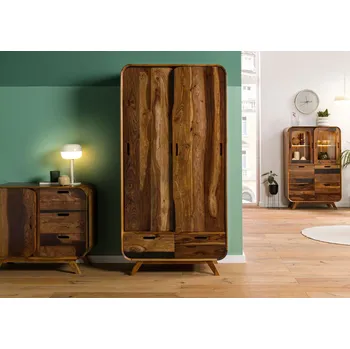 Šatní skříň Šatní skříň Palisandr 90x45x180 tmavě hnědá lakovaná MAILAND