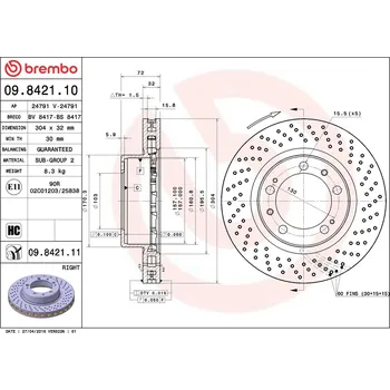 Brzdový kotouč Brzdový kotouč BREMBO 09.8421.11