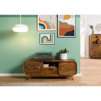 Televizní stolek TV stolek Palisandr 134x40x48 světle hnědý lakovaný MAILAND