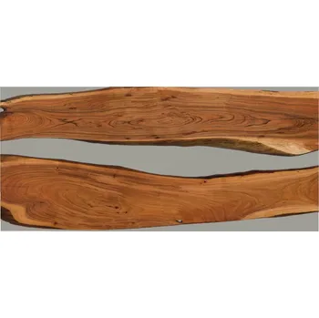 Jídelní stůl Jídelní stůl akácie s epoxidovou pryskyřicí 220x100x76 přírodní lakovaný / epoxidově šedá rovná hrana EPOXY 1