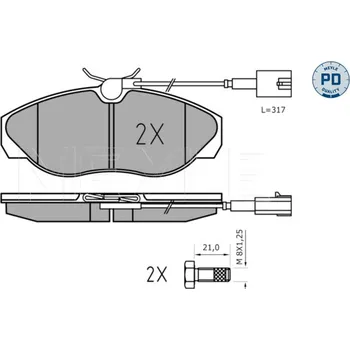 Brzdová destička Sada brzdových destiček, kotoučová brzda MEYLE 025 236 0219/PD