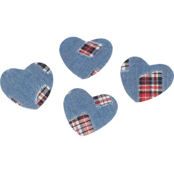 Nažehlovačka srdce jeans modrá 10 ks