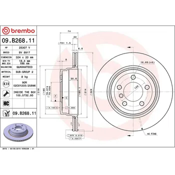 Brzdový kotouč Brzdový kotouč BREMBO 09.B268.11