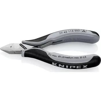 Dílna Boční štípací kleště pro elektroniku ESD špičatá h lava bez fazety 115mm KNI PEX