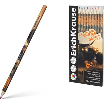 Kresba Pastelky 12 ks trojhranné bezdřevé ErichKrause Road Beast