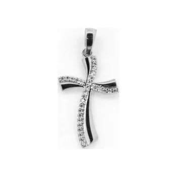 Přívěsek Zlatý přívěsek křížek z bílého zlata