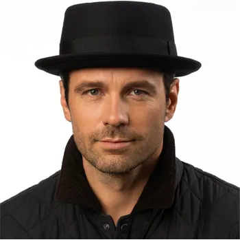 Klobouk Fiebig - Headwear since 1903 Plstěný klobouk porkpie - Fiebig - černý klobouk Velikost: 61 cm (XL)