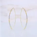 Lillian Vassago Visací náušnice na provlékání se zirkonem a gravírovanými kuličkami, kombinované zlato LLV68-GER001