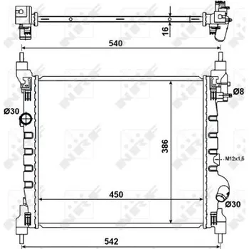 Chladič motoru Chladič, chlazení motoru NRF 53195
