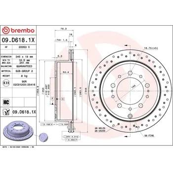 Brzdový kotouč Brzdový kotouč BREMBO 09.D618.1X
