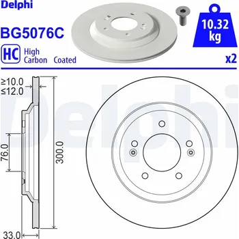 Brzdový kotouč Brzdový kotouč DELPHI BG5076C