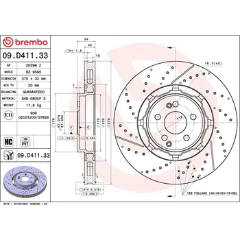Brzdový kotouč Brzdový kotouč BREMBO 09.D411.33
